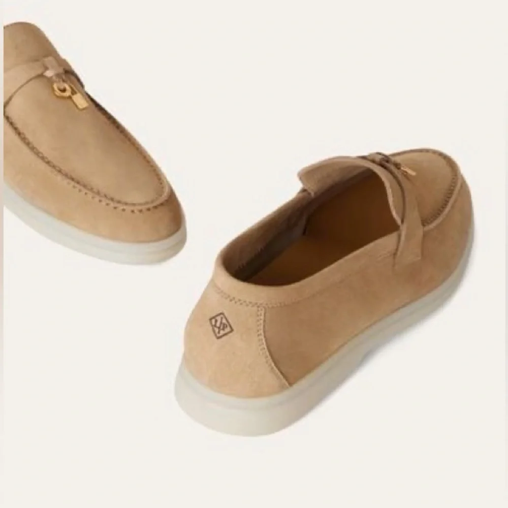 Loro Piana Loafers Summer Charm Walk Suede Sz 35 Made in Italy‎ Comfort Luxury